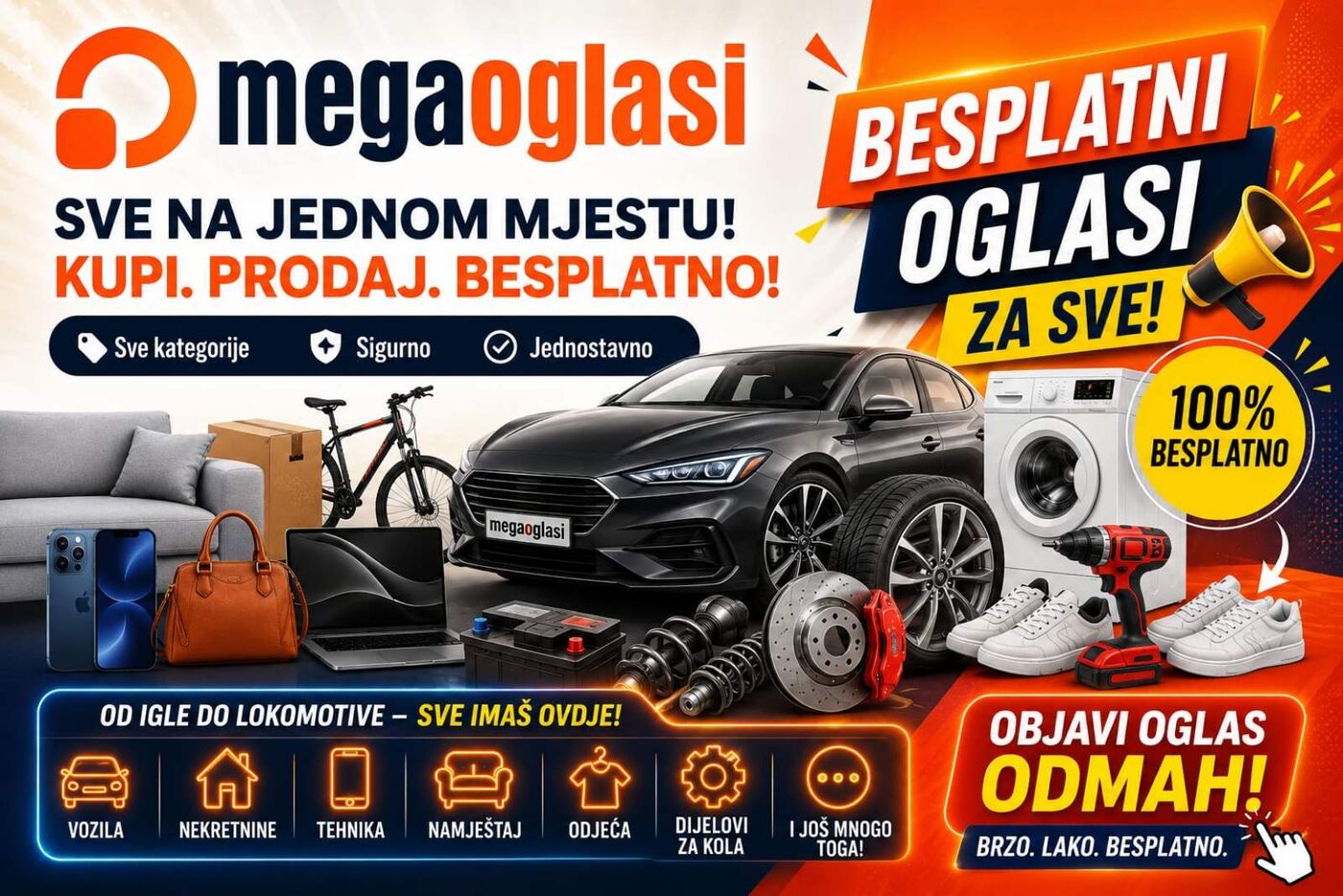 MegaOglasi — kupi, prodaj, besplatno: vozila, nekretnine, tehnika, nameštaj i delovi za kola