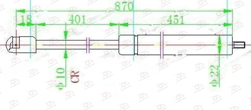 Amortizer Haube (874l-260n) Mercedes Slk (R170) -03 — Mercedes SLK (R170)