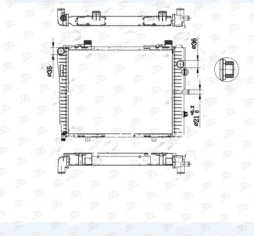 Hladnjak Motora 2.0/2.3 Kompressor (Man/Auto) (+/-AC) (52x42) -00 Mercedes Clk (208) 1997-2002 — Mercedes CLK (W208)