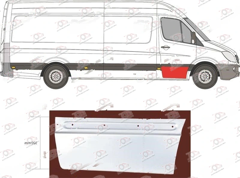 Oplata Prednjih Vrata Mercedes Sprinter (208-408) (od 2006.) - DESNO — Mercedes Sprinter 208/408 2006-2013 (W906)