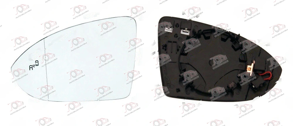 Staklo Retrovizora sa Grejačem (Mrtav Ugao) Volkswagen Golf 7 (od 2013.) - LEVO — Volkswagen Golf 7