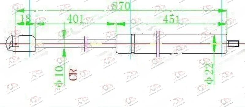 Amortizer Haube (874l-260n) Mercedes Slk (R170) -03 — Mercedes SLK (R170)