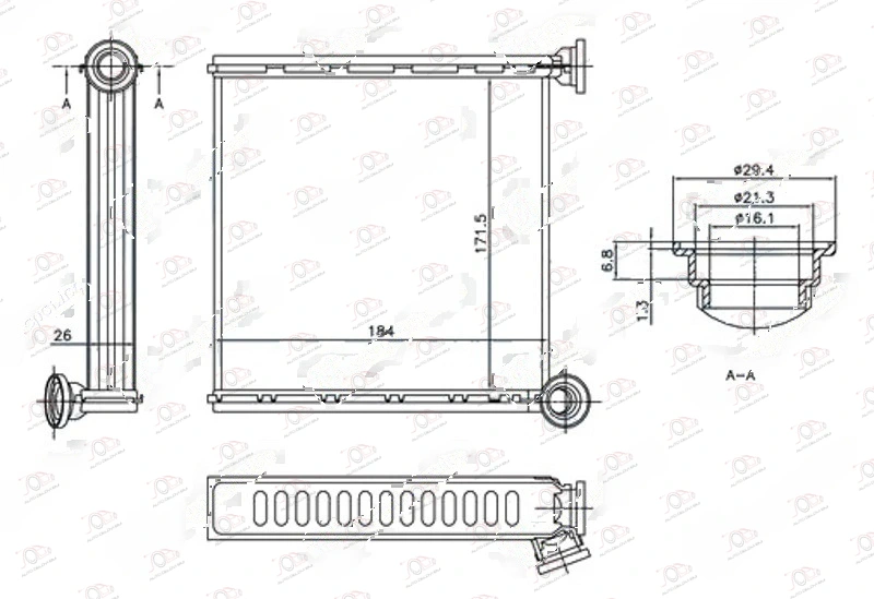 Grejač Kabine (Br) (172x184x26) (Tip Valeo) Volkswagen Golf Variant/Alltrack 2013-2017 — Volkswagen Golf 7 Variant