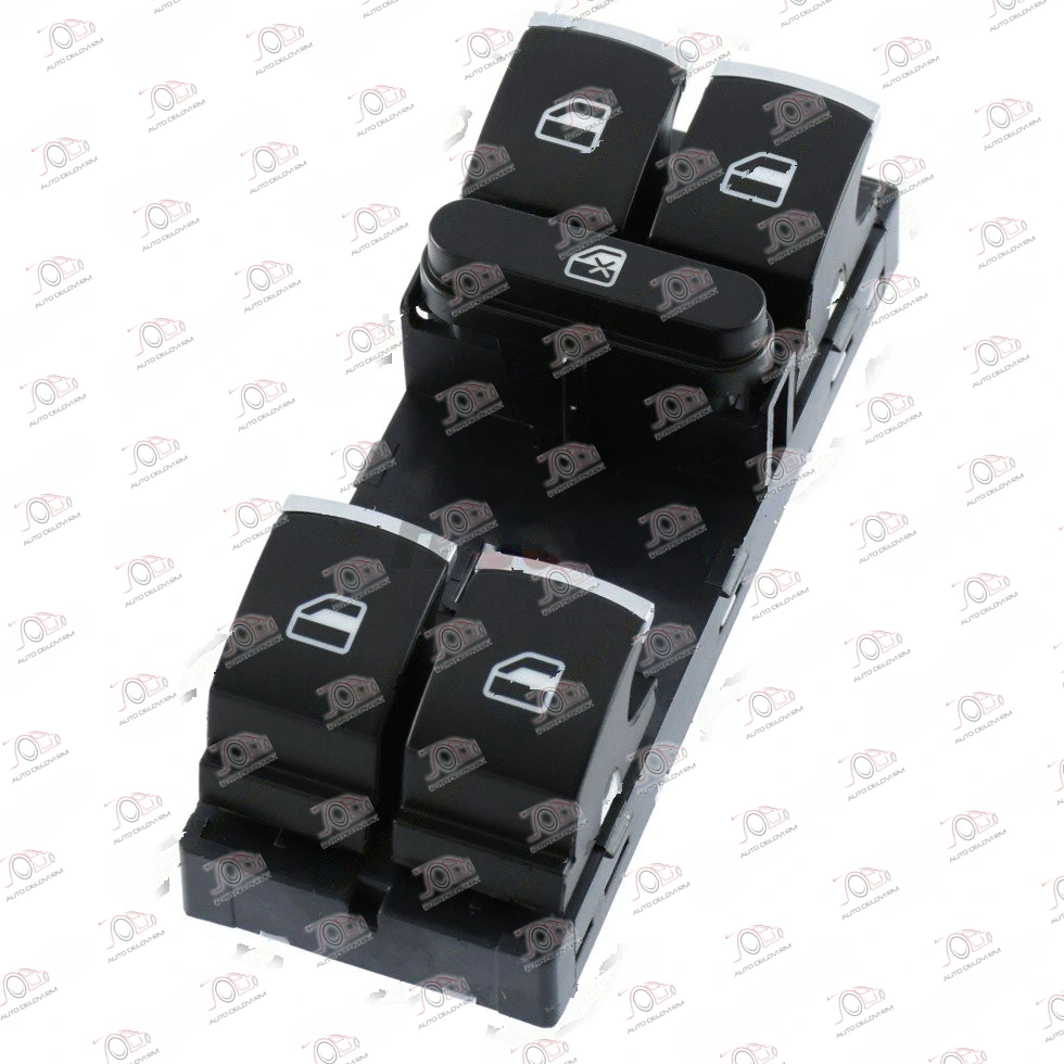 Prekidač u Prednjim Vratima Hrom/Crni (4 Tastera) (10 PIN) Audi A3 1996-2003 — Audi A3