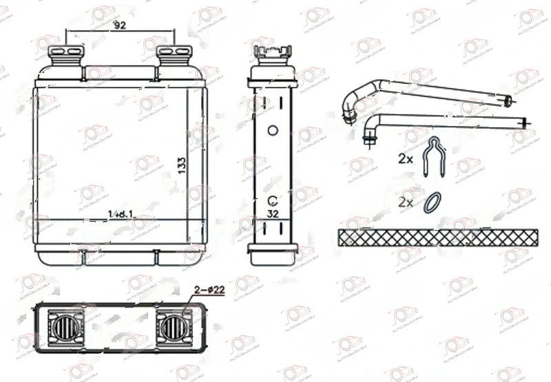 Grejač Kabine (Br) (135x145x32) Smart Fortwo (od 2007.) — Smart Fortwo