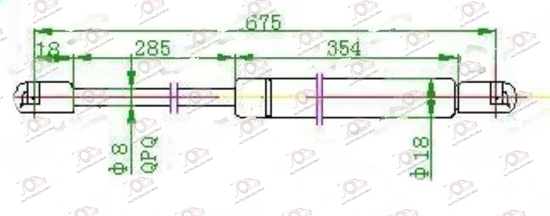 Amortizer Haube (675l-260n) Mercedes E (211) 2002-2009 — Mercedes E-Class (W211)