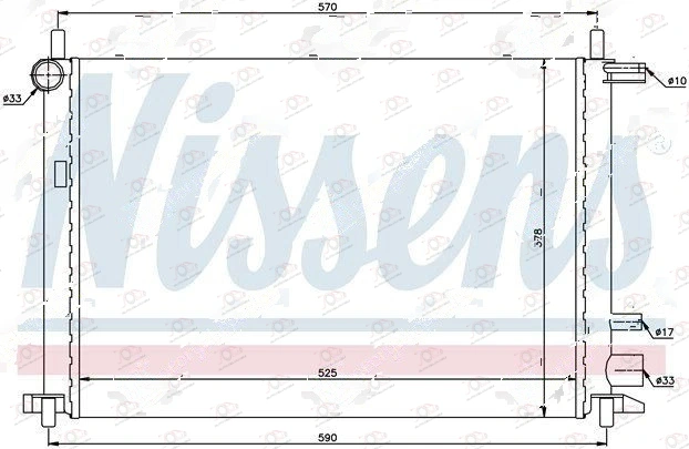 Hladnjak Motora 1.2/1.3/1.4/1.6/1.7v (+AC) (52x37.8) Ford Fiesta 1999-2002 — Ford Fiesta