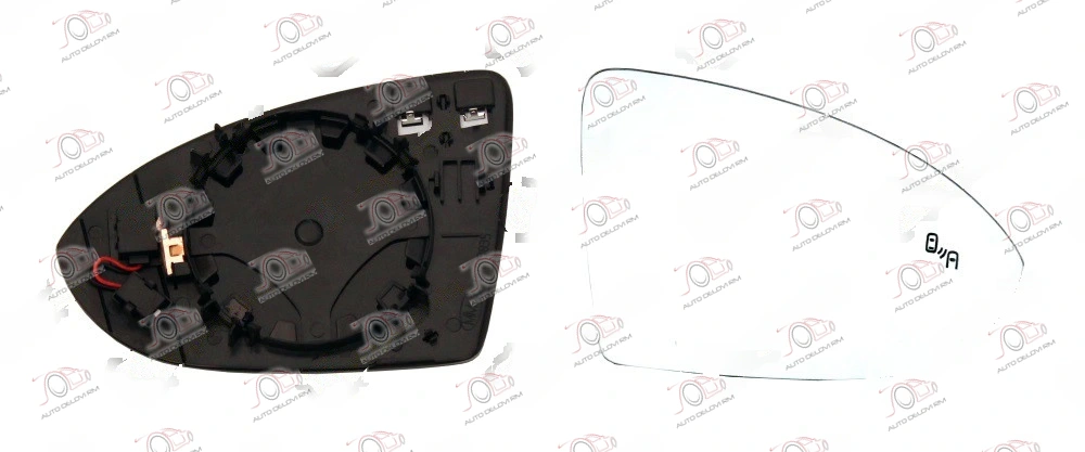Staklo Retrovizora sa Grejačem (Mrtav Ugao) Volkswagen Golf 7 (od 2013.) - DESNO — Volkswagen Golf 7