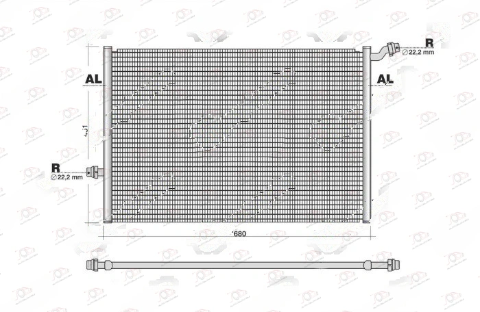 Hladnjak Motora Dodatni 1.6/2.0/2.2/3.0 Petrol - 1.6/2.2 Diesel (680x445) Mercedes C Class (W205) SDN/S.W. (od 2014.) — Mercedes C-Class (W205)