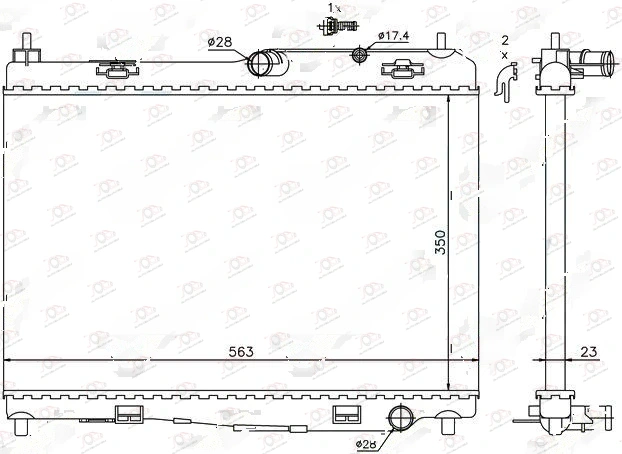 Hladnjak Motora 1.25/1.4/1.6 Benzin (Man) (+/-AC) (56x35.5) Ford Fiesta (od 2013.) — Ford Fiesta