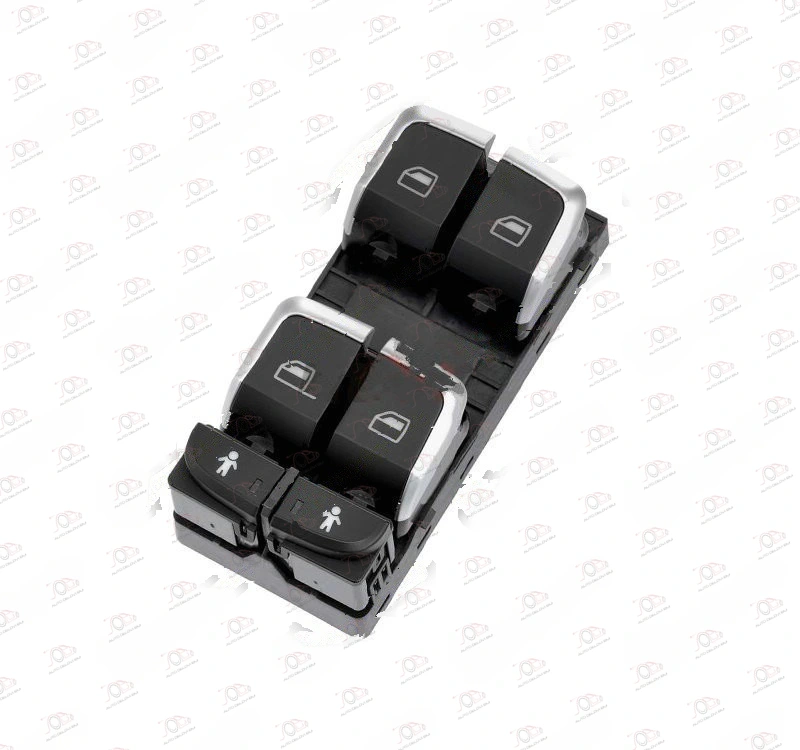 Prekidač u Prednjim Vratima Hrom/Crni (4 Tastera) (10 PIN) Audi A6 (od 2011.) - LEVO, strana: levo — Audi A6 (C8) (2011–2026.)