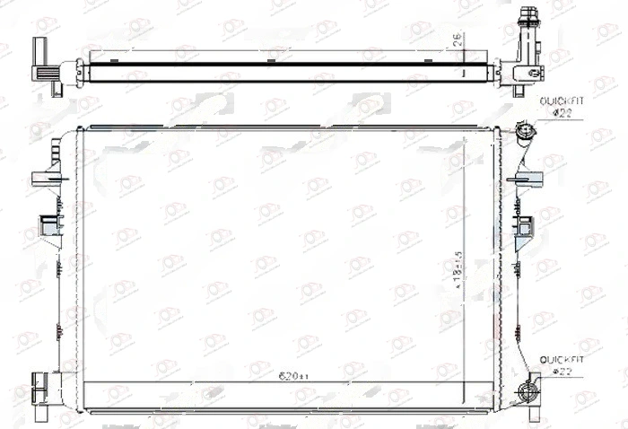 Hladnjak Motora Dodatni Benzin/Dizel (620x410x26) Audi A3 3VR Sportback (od 2013.) — Audi A3 (2013–2026.)