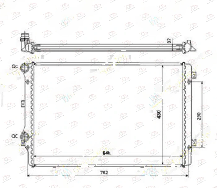 Hladnjak Motora 1.8/2.0 Tfsi Benzin (650x450x32) (Lemljen Spoj) Audi A3 2003-2008 — Audi A3 (2003–2008.)