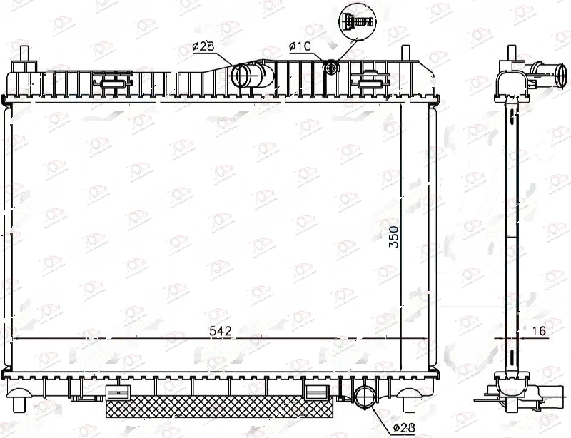 Hladnjak Motora 1.6 Benzin (Man/Auto) (+/-AC) (56.3x35) Ford Fiesta (od 2013.) — Ford Fiesta (2013–2026.)