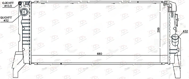 Hladnjak Motora 2.0 (Cooper S) Benzin (Man/Auto) (688x299x27) (Koyo) MINI Cooper/Clubman (od 2014.) — Mini Clubman (F54) (2014–2026.)