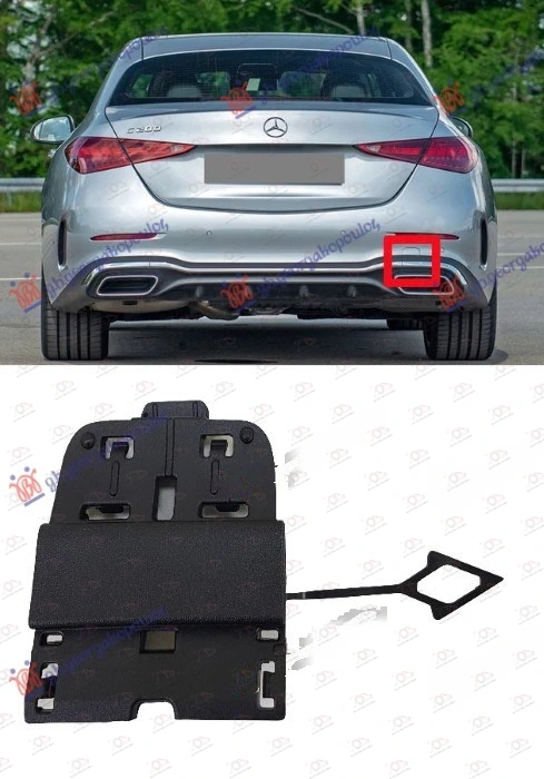 Poklopac Kuke Zadnjeg Branika Srednji Crni (Amg-Line) Mercedes C Class (W206) SDN/S.W. 21- Avantgarde Line — Mercedes C-Class (W206) (2021–2026.)
