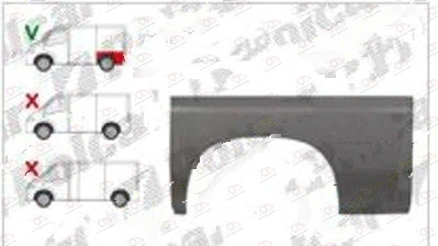 Zadnji Blatobran (Kratki) Fiat Ducato 1994-2002 - LEVO, strana: levo — Fiat Ducato (1994–2002.)