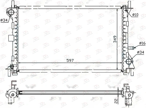 Hladnjak Motora 1.4/1.6/1.8 (+/-AC) (60x35.8) Ford Focus 1998-2004 — Ford Focus (1998–2004.)