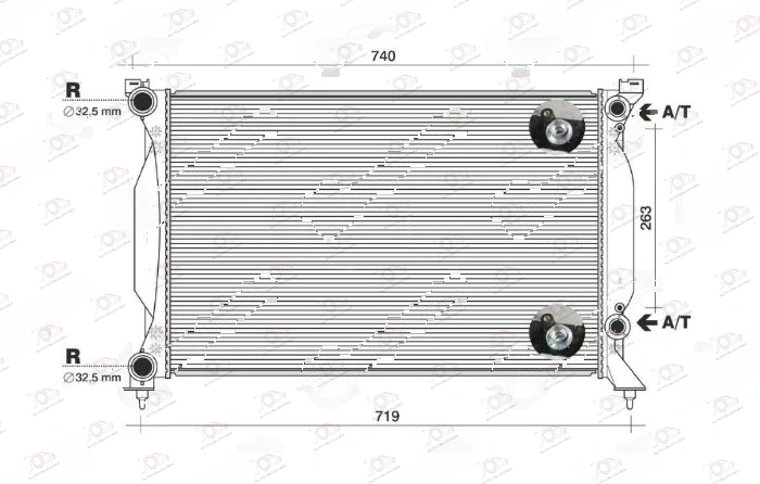 Hladnjak Motora 2.0 Tfsi Benzin (Auto) (630x410) Audi A4 2005-2008 — Audi A4 (B7) (2005–2008.)