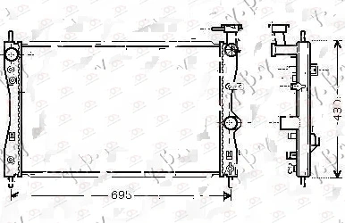 Hladnjak Motora 1.1/1.3/1.5 (Man/Auto) (64x40.5) Smart Forfour -15 — Smart Forfour (2004–2015.)